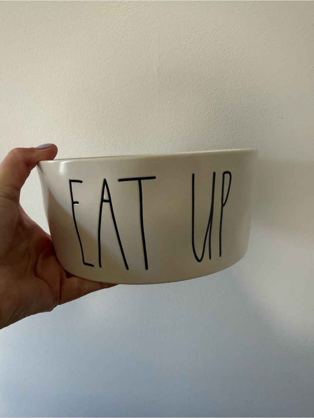 Rae Dunn Cream Ceramic Bowl with “Eat Up”